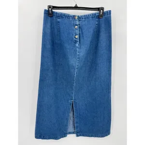 Eddie Bauer Vintage Y2K 90s Denim Jean Skirt Midi Straight Cotton Cottagecore 16 thumbnail 2