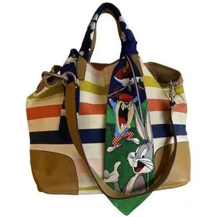 coach tote w shoulder w add on looney tunes tie mu thumbnail 1