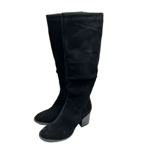 Blondo Waterproof Black Suede Tall Knee High Block Heel Boots Size 6.5M NEW thumbnail 2