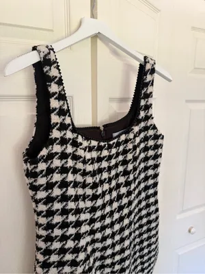 Antonio Melani Macy Wool Blend Houndstooth Square Neck Mini Sheath Dress Size 4 thumbnail 4