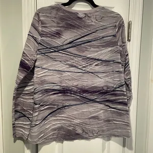 Simply Vera Size L Purple Tie Dye Textured Embroidered Long Sleeve Top thumbnail 8