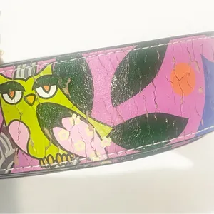 Rock Rebel Size Medium Multi Colored‎ Painted Owl Printed Belt thumbnail 5