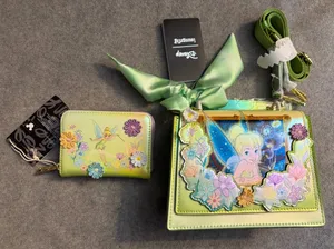 Loungefly Tinkerbell Floral Crossbody Bag and Wallet thumbnail 1