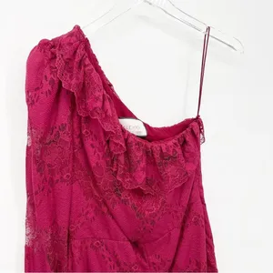 Alexis llana One Shoulder Ruffle Lace Bodycon Mini Dress S thumbnail 5