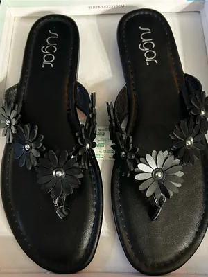 Sugar Finesse Women’s Black Daisy Floral Thong Sandals SZ 9 BNIB thumbnail 12