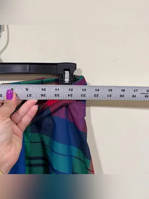 Maeve Plaid Taffeta Midi Skirt high waisted size US 8 EUC thumbnail 4