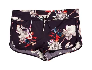 Athleta Kata Surge Swim Shorts Purple Active Floral Drawstring Bottoms Large thumbnail 1