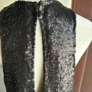 FREE PEOPLE Liquid Shine Black Sequin High Neck Cocktail mini dress Extra Small thumbnail 7
