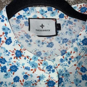 Tuckernuck Floral Drop Waist Dress Women Large Blue White Excellent Mini Pockets thumbnail 4