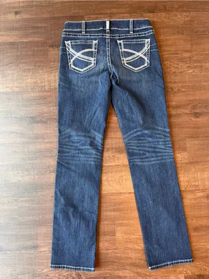 Ariat REAL Straight Leg Jeans Womens 32 XL Blue Dresden Real Mid Rise Straight thumbnail 6
