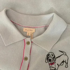 Anthropologie PILCRO The Jensen‎ Cashmere Crop Polo Sweater Soft Sea Dog X-Small thumbnail 10