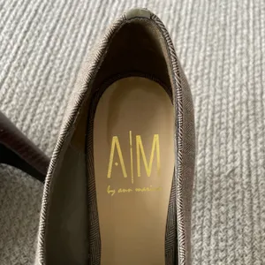 Vintage Ann Marino Brown White Herringbone Bow Tie High Heel Pumps Size 8.5 thumbnail 5