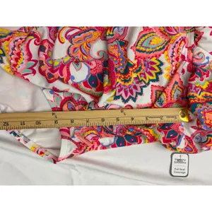 Slimming Silhouette‎ Paisley One Piece Swimsuit Ruffle Strap Multi Color V-Neck thumbnail 7