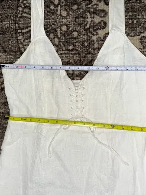 The East Order Women’s Size L White Cotton Lace Up Front Tank Mini Dress thumbnail 6