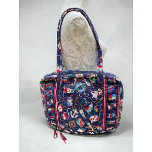VTG Vera Bradley Regatta 1994 Quilted Shoulder Tote Bag Nautical USA Retired thumbnail 2