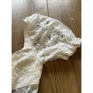 Hello Molly Lace Strapless Puffy Shoulder Ruffle Mini‎ Dress Size M US 6 Peasant thumbnail 7