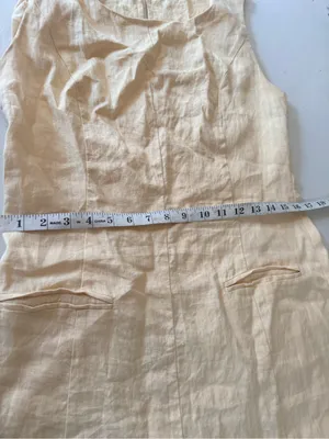 Reformation butter yellow Sleeveless linen Mini Shift Dress thumbnail 6