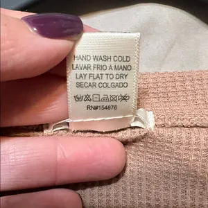 Bozzolo Women's Tan Cropped waffle long sleeved thumbnail 5
