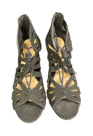 Christian Siriano Women's Black Strappy Heeled Shoes Size 6 SKU 2065 thumbnail 1