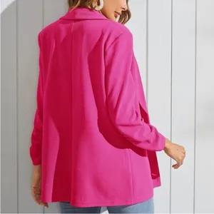 Jodifl vibrant pink open front drape blazer long sleeve see measurements thumbnail 9