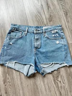 Rag & Bone Dre Low-rise Destructed Soft Denim Shorts Medium Wash Size 27 thumbnail 2