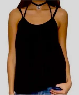 FREE PEOPLE We the Free Oversized Black Halter Tank Top Flowy Size Small S thumbnail 1
