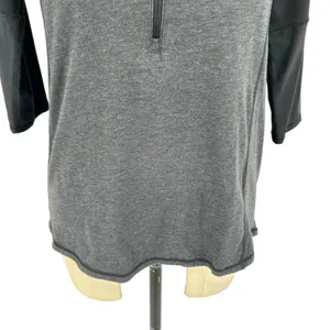 Lululemon Spincity Top Long Sleeve Zip Tee Layer Heathered Black Gray Size 6 thumbnail 3