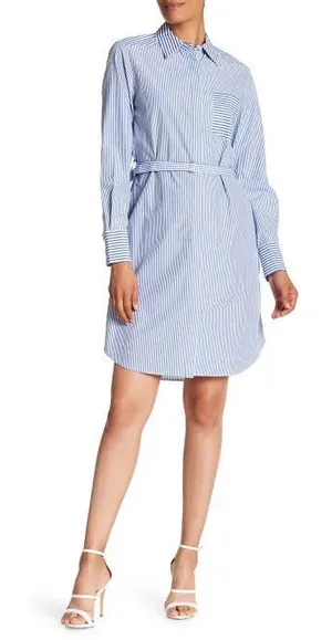 Calvin Klein Striped Cotton Shirt Dress thumbnail 1