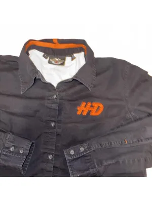 Harley-Davidson VtG Y2K Womans XL Embroidered Button-Up Shirt HD Logo thumbnail 3