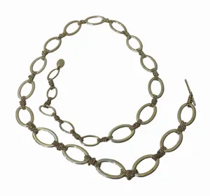 Liz Claiborne Women's Chain Belt One Size Adjustable Gold‎ O Ring Metal L / XL thumbnail 1