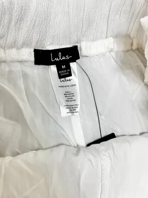 Lulus white pleated highwaisted paper bag shorts thumbnail 3