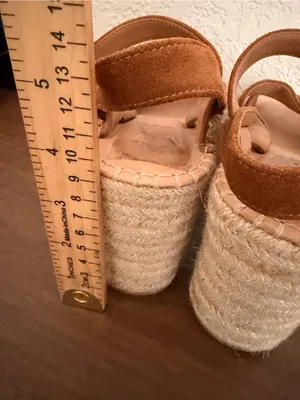 Soludos Womens Como Platform Wedge Sandals Brown suede size 6 preowned thumbnail 10