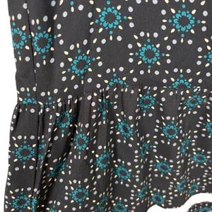 Loft Petite Navy Blue Medallion Print Shift Dress Coral Border SP Long‎ Sleeve thumbnail 6
