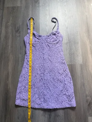 Urban Outfitters Adelaide Lace Mini Dress Lilac Purple Large Stretch thumbnail 8