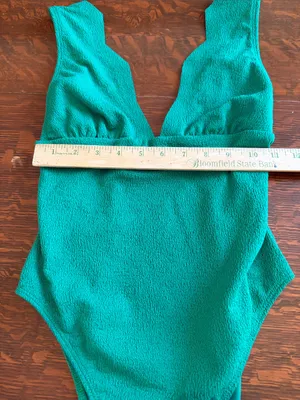 Vix Paula Hermanny Firenze Dakota Scallop One- Piece Swimsuit Green SIze Medium thumbnail 10