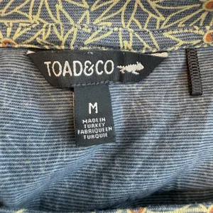 Toad‎ & Co Dress Windmere II Womens M Blue/Yellow Floral Organic Eco Stretch thumbnail 4