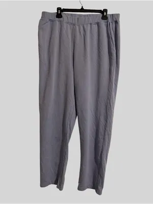 Blair Light Gray Pajama Set with Navy Floral Embroidery thumbnail 3