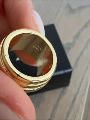 Anine Bing Chunky Ribbed Ring in 14k Gold thumbnail 7