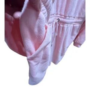 Torrid Light Pink Fleece Hoodie Dress Mini Drawstring Waist Size 2 (2X) thumbnail 8