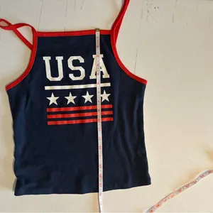 Zoe+Liv women’s size large red white and blue USA tank top thumbnail 4