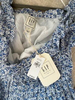 GAP x Doen Blue Floral Smocked Maxi Dress thumbnail 3