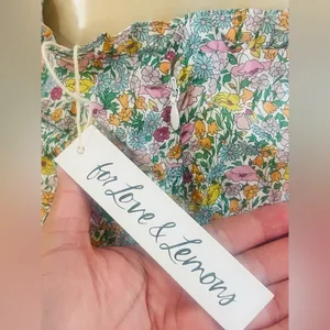 FOR LOVE & LEMONS RALEIGH FLOWER PRINT SHIRRED SKIRT SizE M thumbnail 11