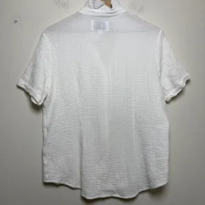 The Shirt Rochelle Behrens Women Cotton Gauze Button Down Medium White Luxury‎ thumbnail 7