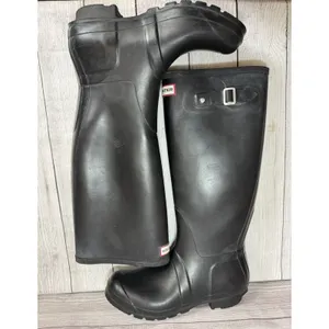 Hunter Original Women's Tall Rain Boots, US Size 8 m/9 F Black thumbnail 7