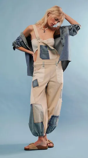 We The Free Patchwork Overalls thumbnail 1