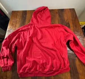 GAP Womens Red Fleece Pullover Hoodie Sweatshirt Size Large Tall Relaxed Fit thumbnail 1
