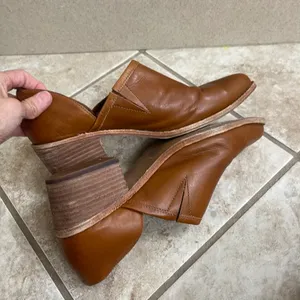 Madewell Brady women's Saddle Brown Leather‎ Pointed Toe Block Heel Shoes Sz 9 thumbnail 8