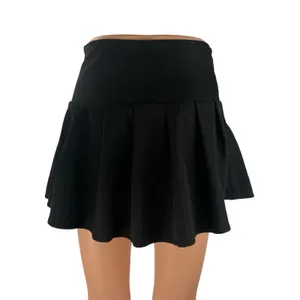 Princess Polly Women's Black Buckle Zip High Waist Pleated A Line Mini Skirt 4 thumbnail 4