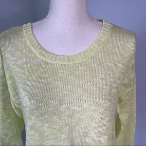 MAK SWEATER | Yellow Lightweight Knit Sweater Sz S thumbnail 3