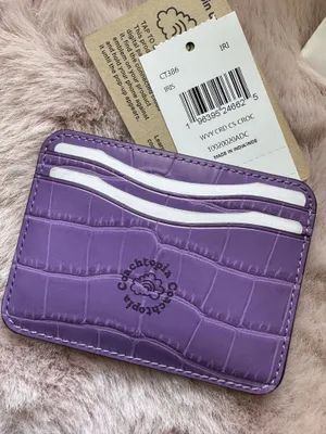 Coach Wavy Card Case Purple Croc Embossed Coachtopia Leather Slim CT386 thumbnail 2